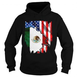 Coat of arms of Mexico inside American flag Hoodie