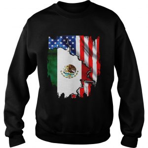 Coat of arms of Mexico inside American flag Sweatshirt