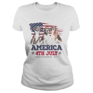 Cool Beagle America 4th July Independence Day Ladies Tee