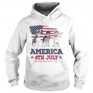 Cool Husky America 4th July Independence Day Hoodie