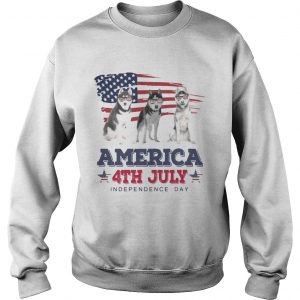 Cool Husky America 4th July Independence Day Sweatshirt