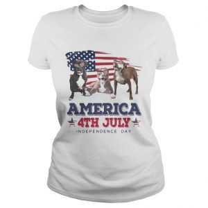 Cool Pit Bull America 4th July Independence Day Ladies Tee