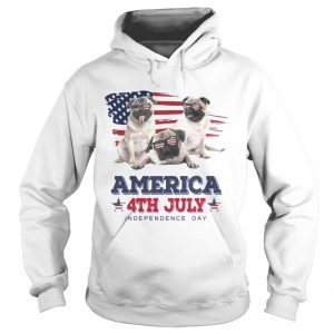 Cool Pug America 4th July Independence Day Hoodie