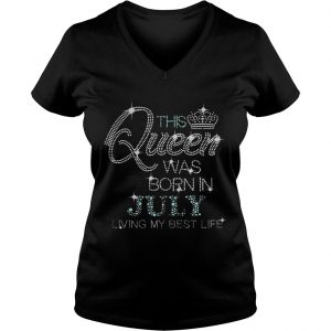 Diamond This queen was born in July living my best life Ladies Vneck