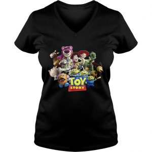 Disney Pixar Toy Story Buzz Woody Wendy Running Ladies Vneck