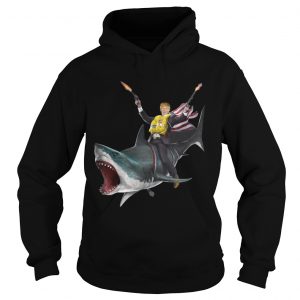 Donald Trump riding shark Independence Day 4th of July Hoodie