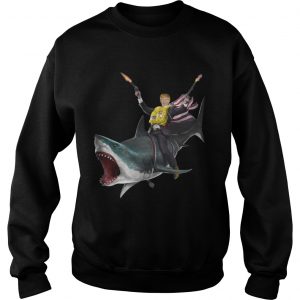 Donald Trump riding shark Independence Day 4th of July Sweatshirt