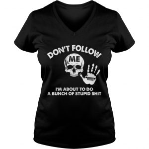 Dont follow me Im about to do a bunch of stupid shit Ladies Vneck