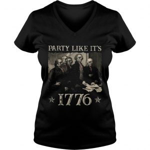 Four American Presidents party like it 1776 Ladies Vneck