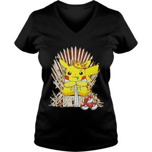 Game of Thrones Pikachu King of Iron throne Ladies Vneck