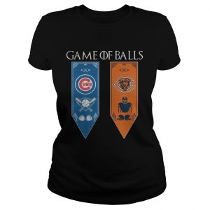 Game of Thrones game of balls Chicago Cubs and Chicago Bears Ladies Tee