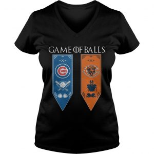Game of Thrones game of balls Chicago Cubs and Chicago Bears Ladies Vneck