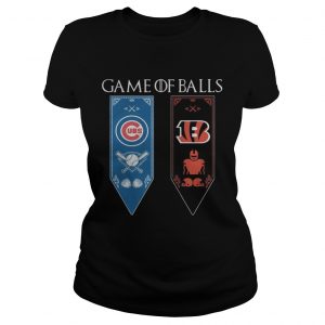 Game of Thrones game of balls Chicago Cubs and Cincinnati Bengals Ladies Tee