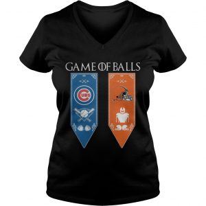 Game of Thrones game of balls Chicago Cubs and Cleveland Browns Ladies Vneck