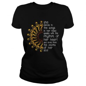 Guitar Sunflower She Dances To The Songs In Her Head Ladies Tee