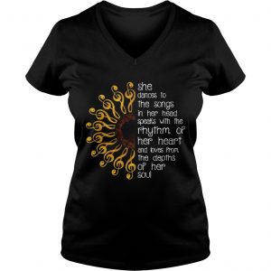Guitar Sunflower She Dances To The Songs In Her Head Ladies Vneck