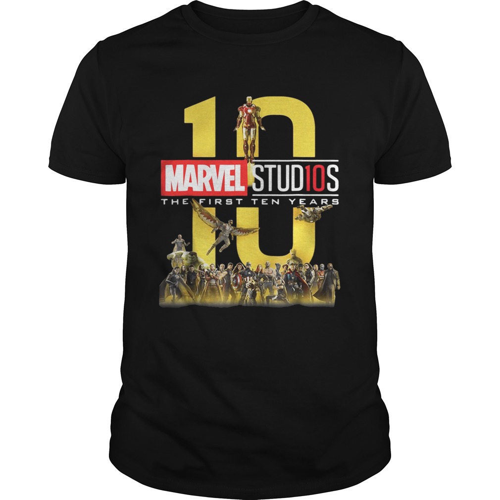10 Marvel studios the first ten Years shirt