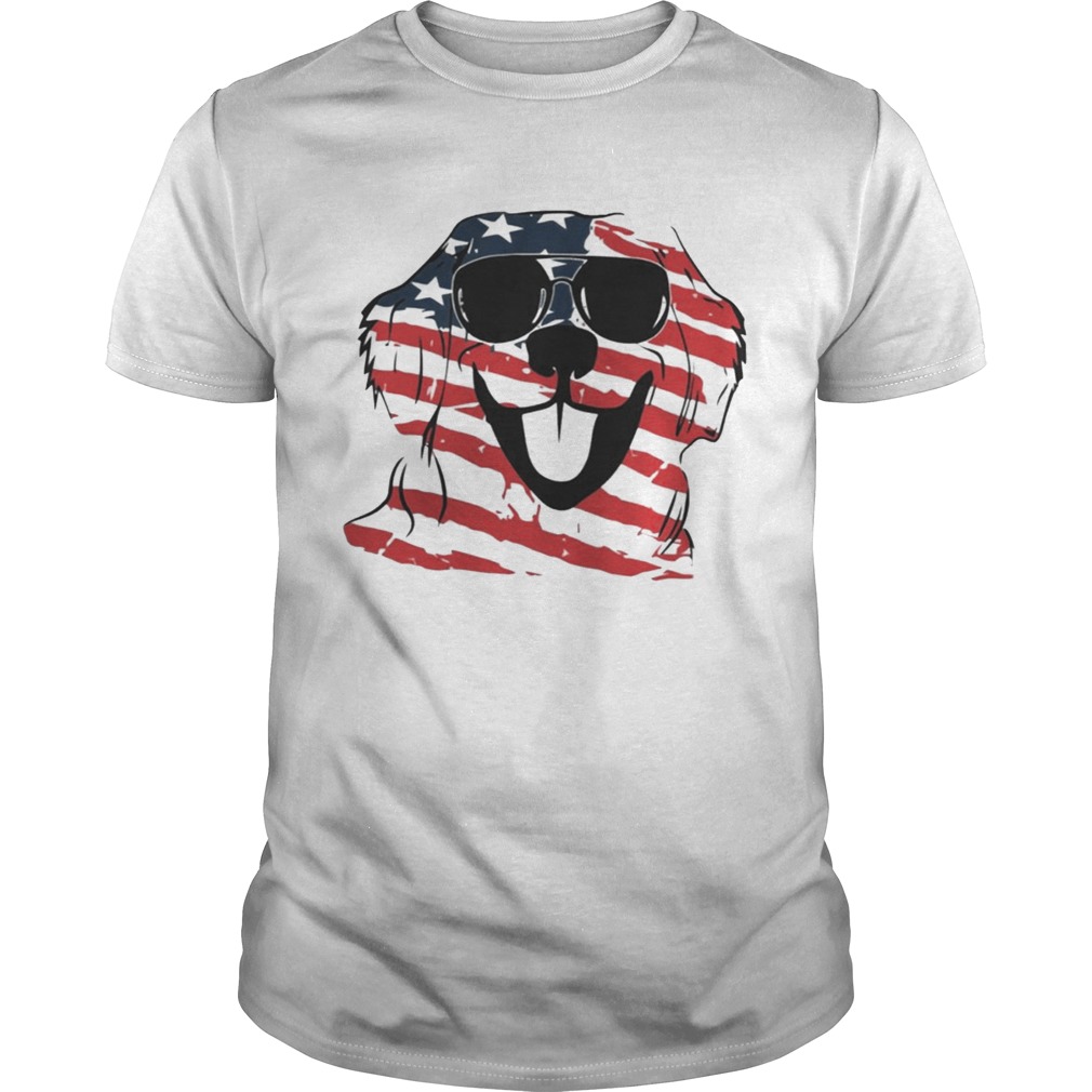 4th Of July Golden Retriever American Flag Shirt