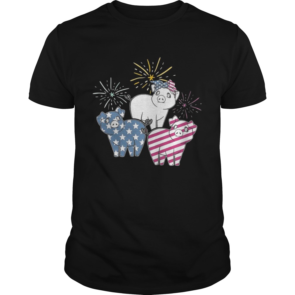 American Flag Pigs For Independence Day Funny T-shirt
