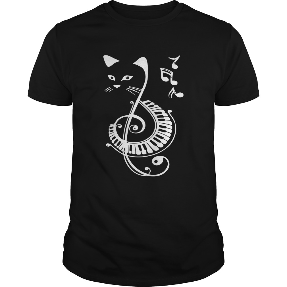 Cat treble clef love music shirt