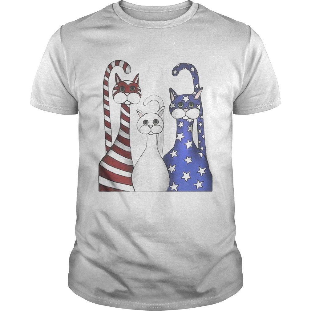 Cats red white and blue American flag shirt
