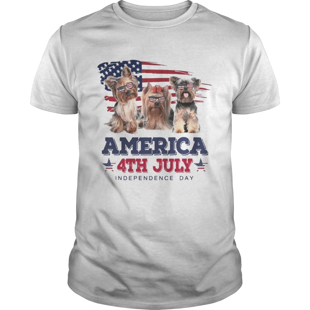 Cool Yorkshire Terrier America 4th July Independence Day T-shirt