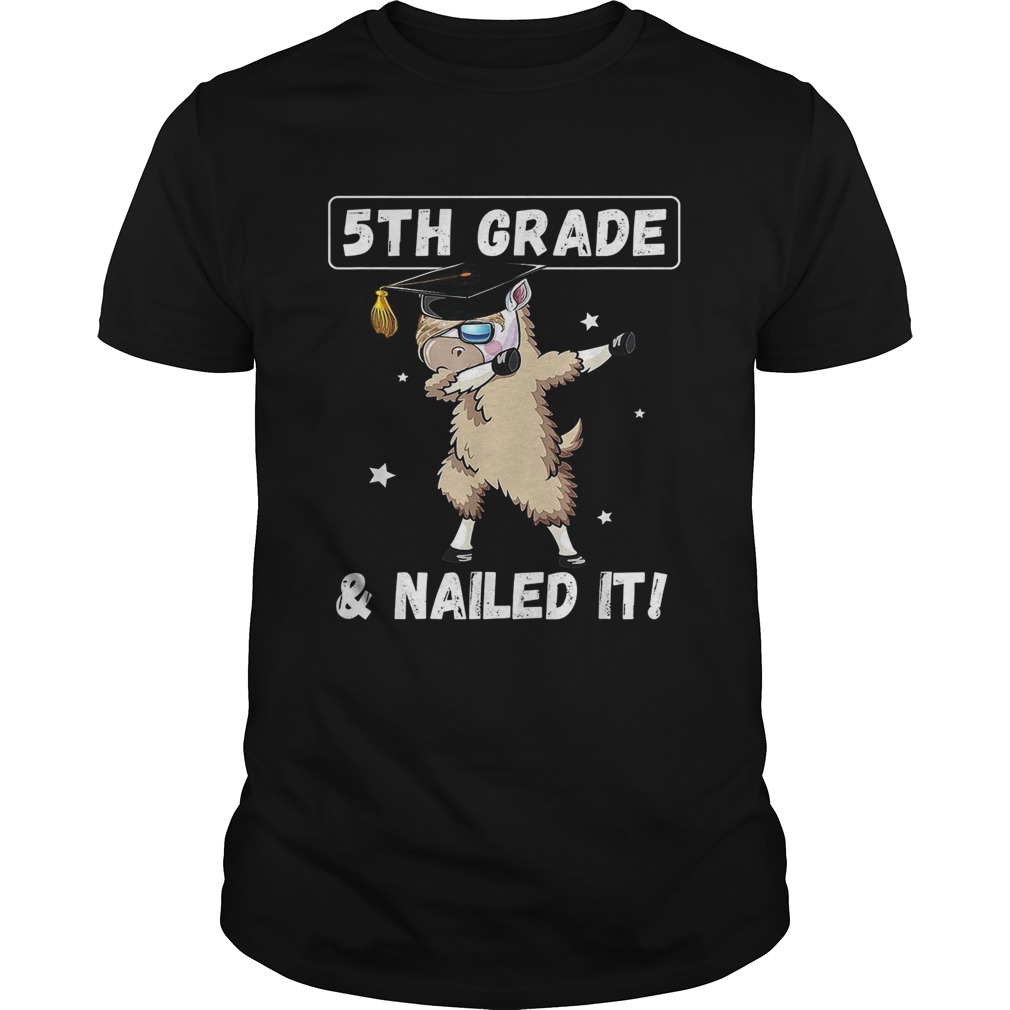 Dabbing Llama Graduation 5th Grade shirt