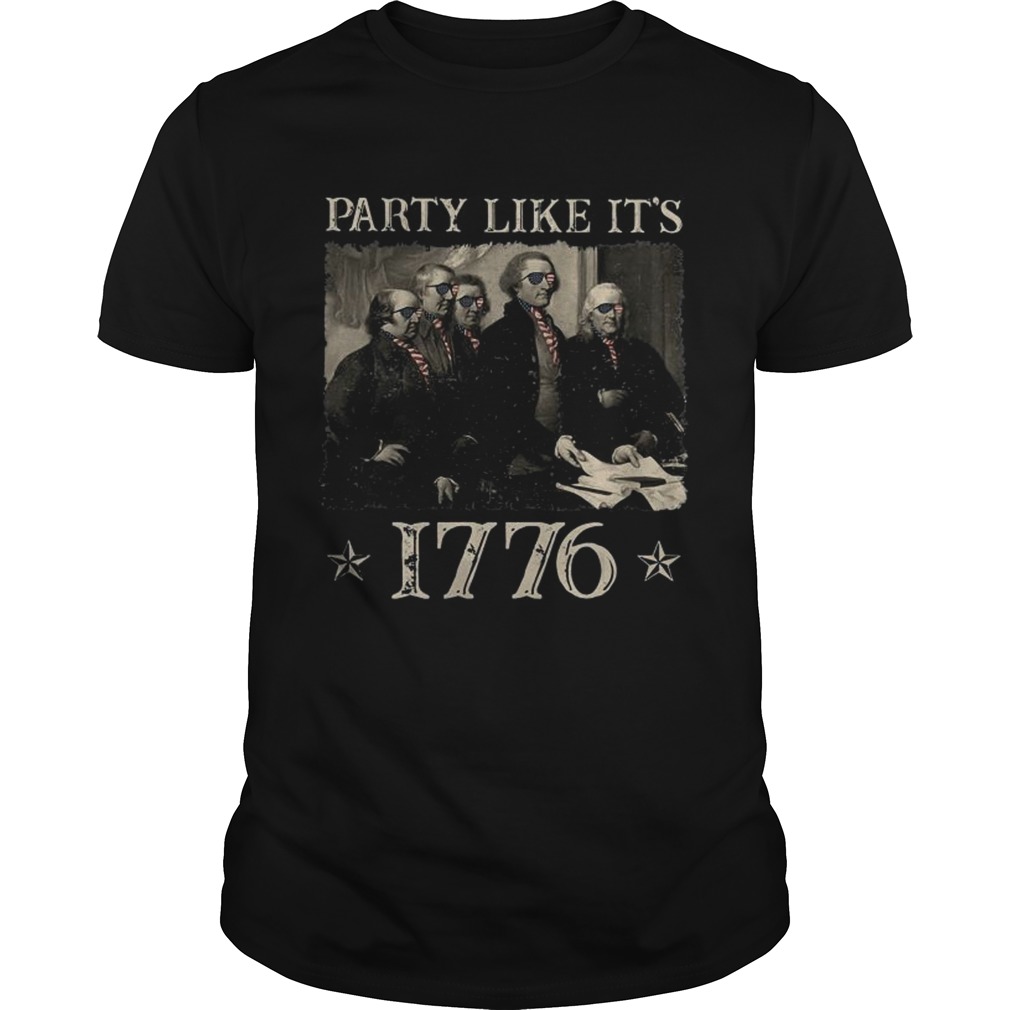 Four American Presidents party like it 1776 t-shirt
