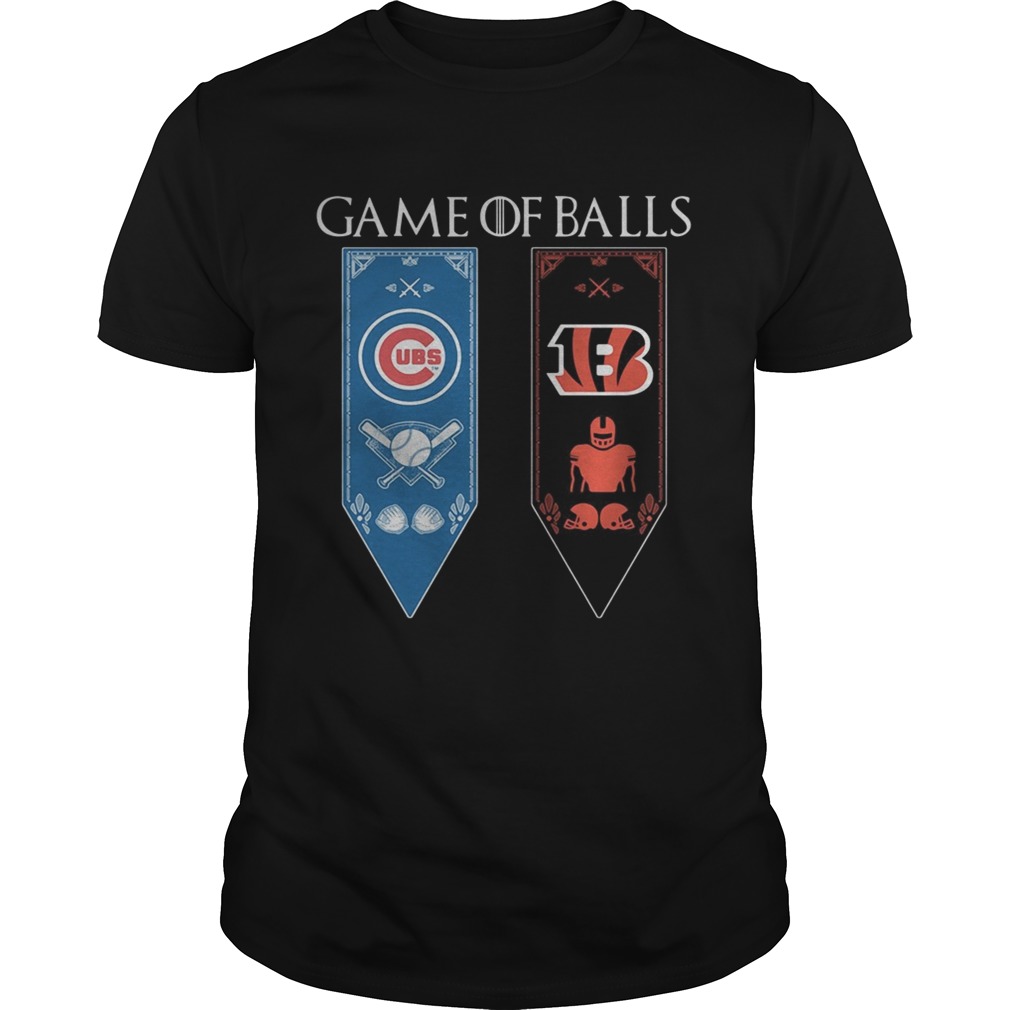 Game of Thrones game of balls Chicago Cubs and Cincinnati Bengals tshirt