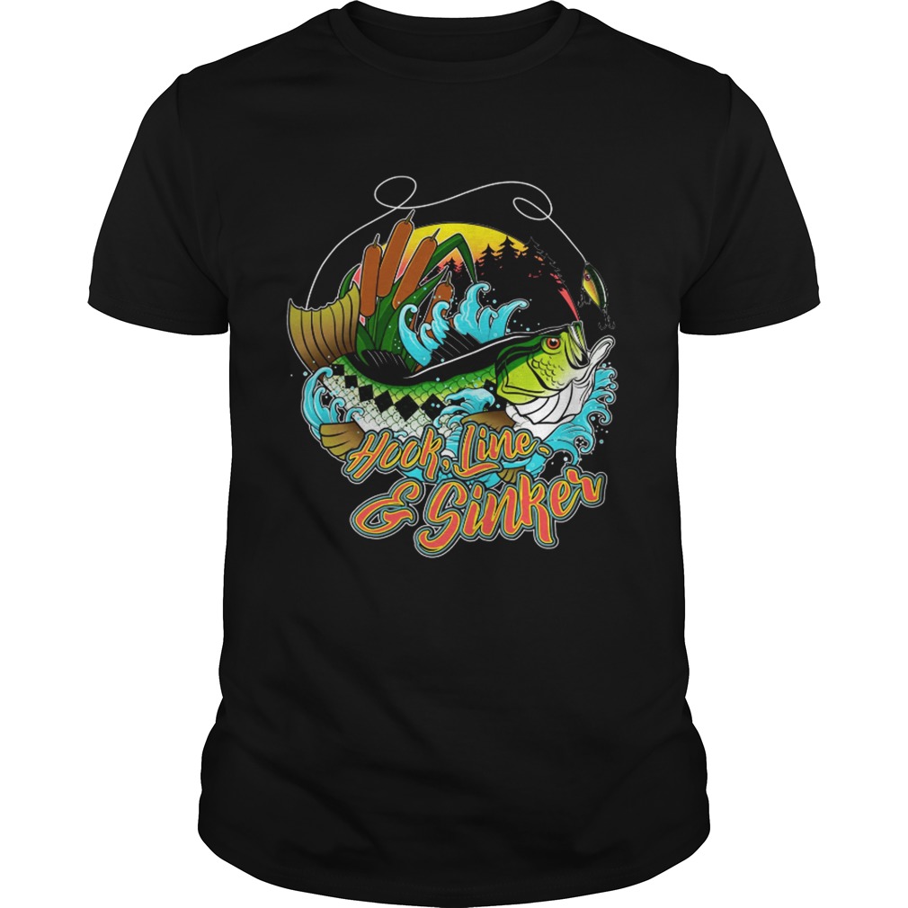 Hook line and sinker forest and sea shirt