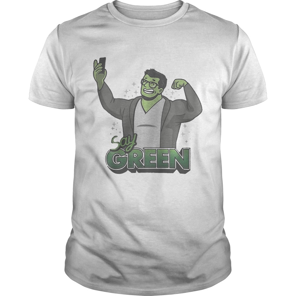 Hulk Avengers endgame say green shirt