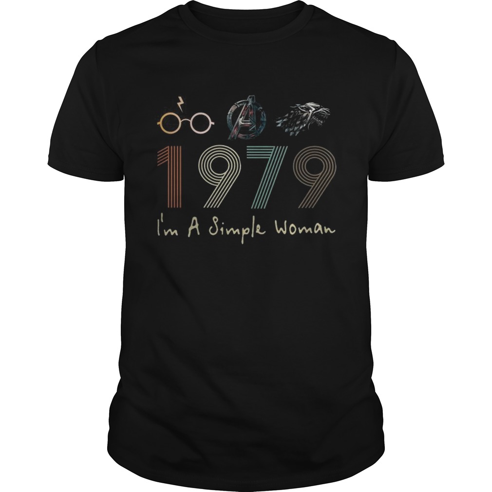 I’m a simple woman Harry potter Avengers and Game of Thrones 1979 shirt