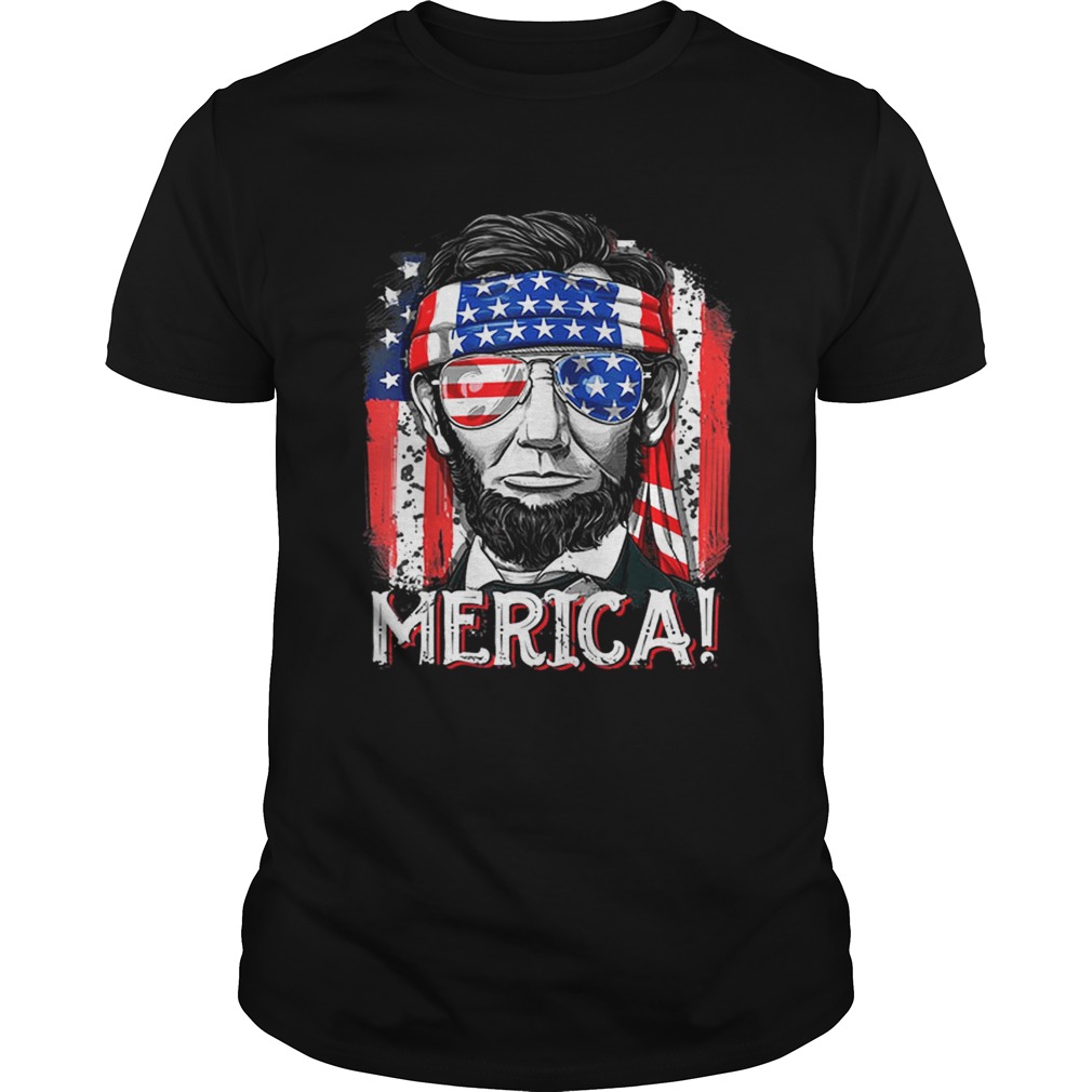Merican Flag president Abraham Lincoln shirt