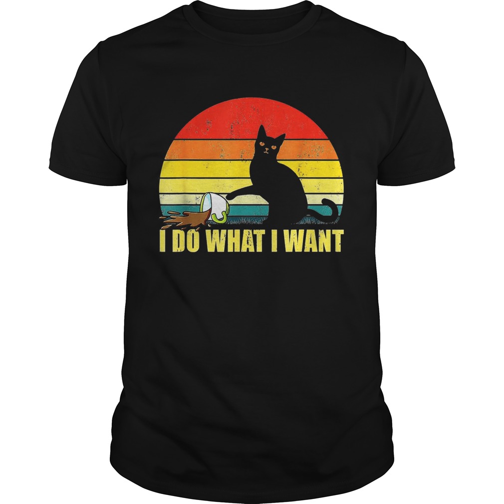 Official I do what I want Cat spilled coffee sunset Shirt