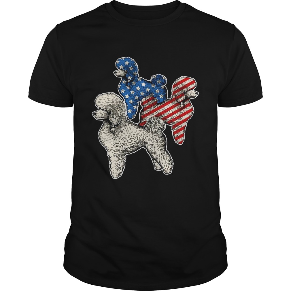 Poodle American Flag T-shirt
