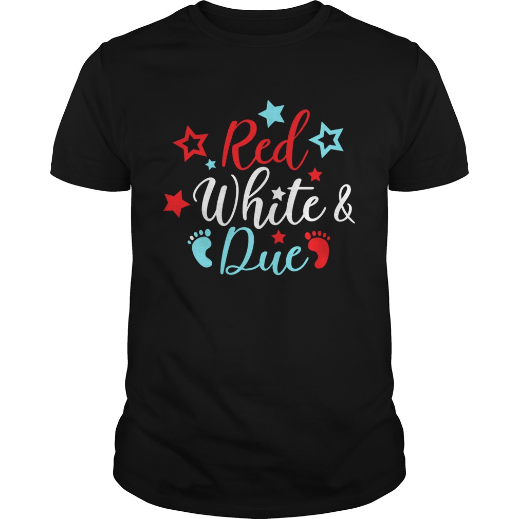 Pregnancy red white due shirt
