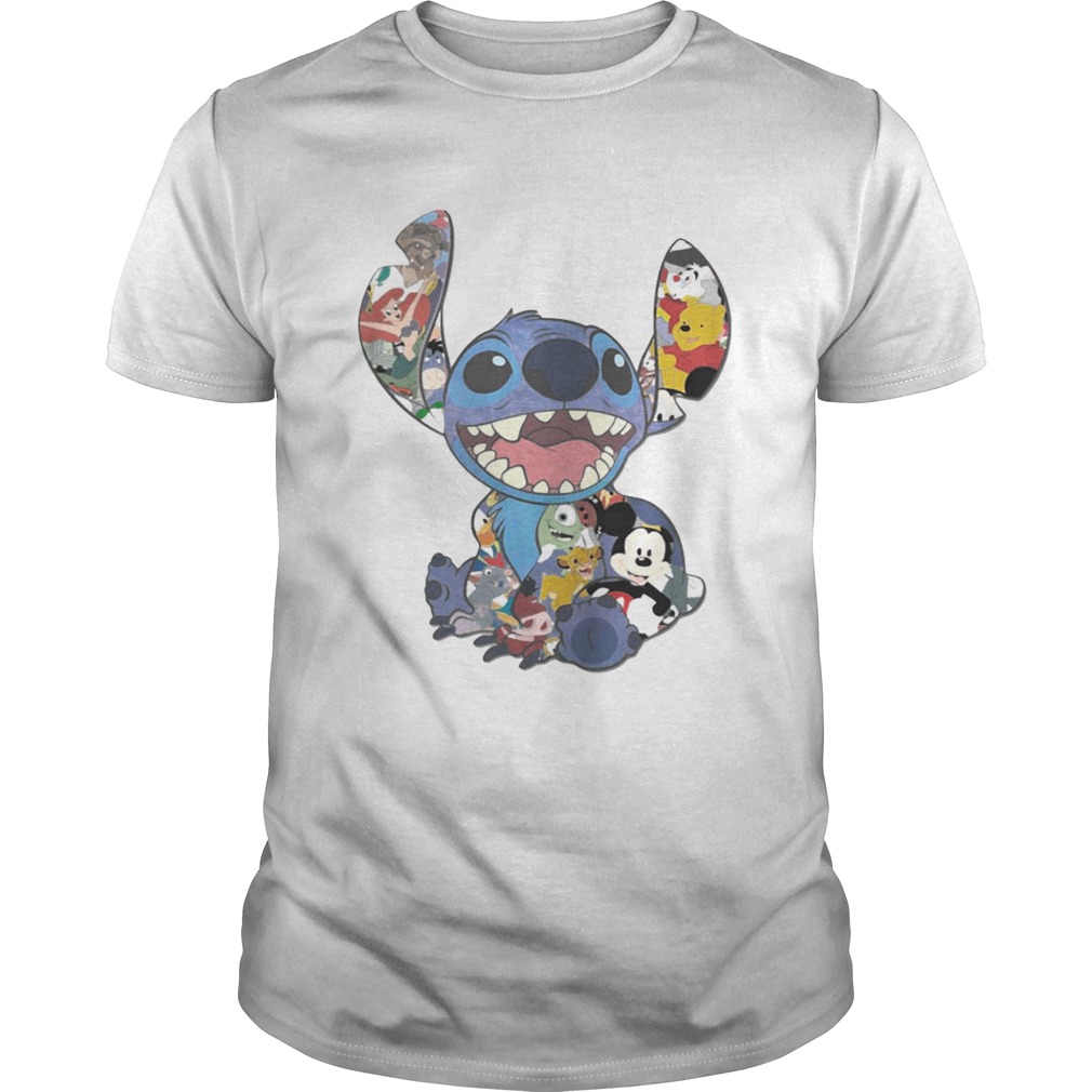 Stitch And Disney Characters T-shirt