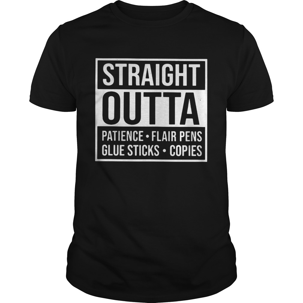 Straight outta patience flair pens blue sticks copies tshirt
