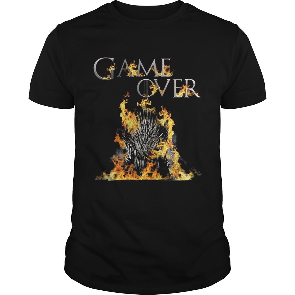The Iron Throne burnt game over Game of Thrones shirt