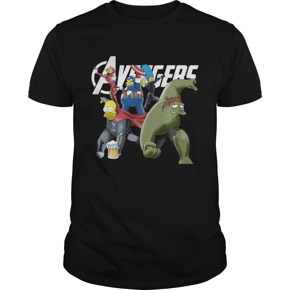 The Simpsons Marvel Avengers Endgame shirt