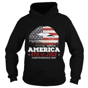 Happy Independence day lip America Flag 4th of July Hoodie