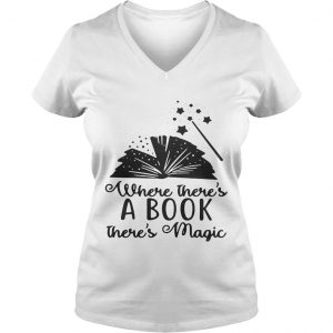 Harry Potter where theres a book theres magic Ladies Vneck