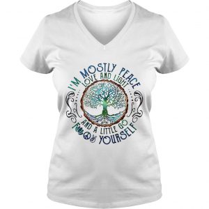 Hippie tree Im mostly peace love and light and a little go fuck yourself Ladies Vneck