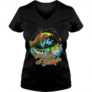 Hook line and sinker forest and sea Ladies Vneck