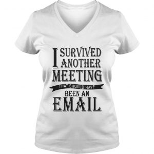 I Survived Another Meeting Ladies Vneck