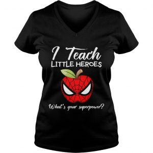 I Teach Little Heroes Spider Man Ladies Vneck