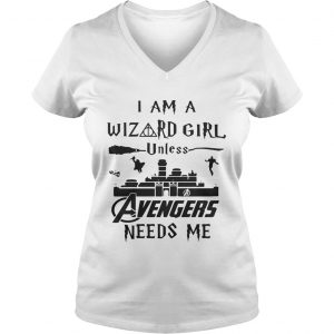 I am a wizard girl unless Avengers needs me Ladies Vneck