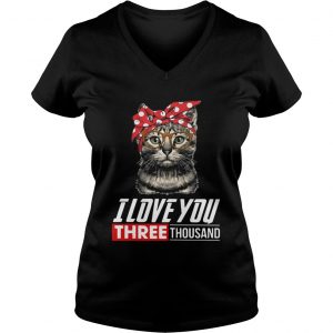 I love you three thousand cool cat with glasses Ladies Vneck
