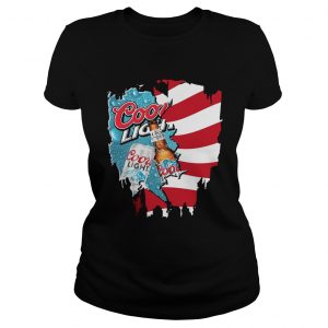 Independence Day 4th Of July Coors Light America Flag Ladies Tee