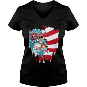 Independence Day 4th Of July Coors Light America Flag Ladies Vneck